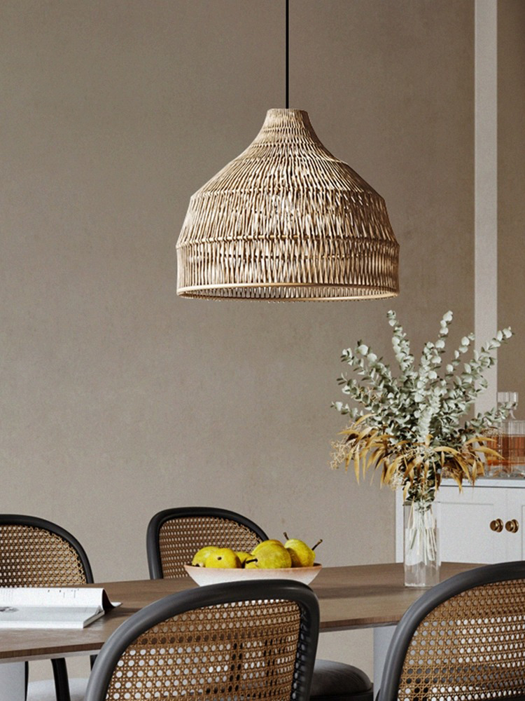 Outdoor Furniture Cafe - Simple Creative Rattan Pendant Light For