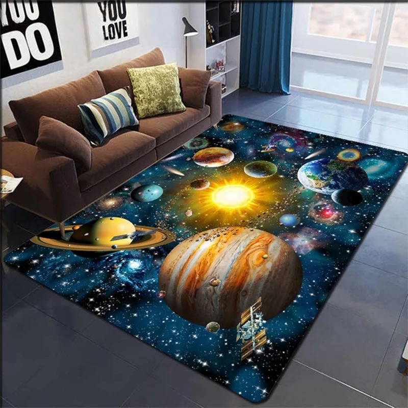 Outdoor Furniture Cafe - VIKAMA Cartoon Planet Crystal Velvet Carpet